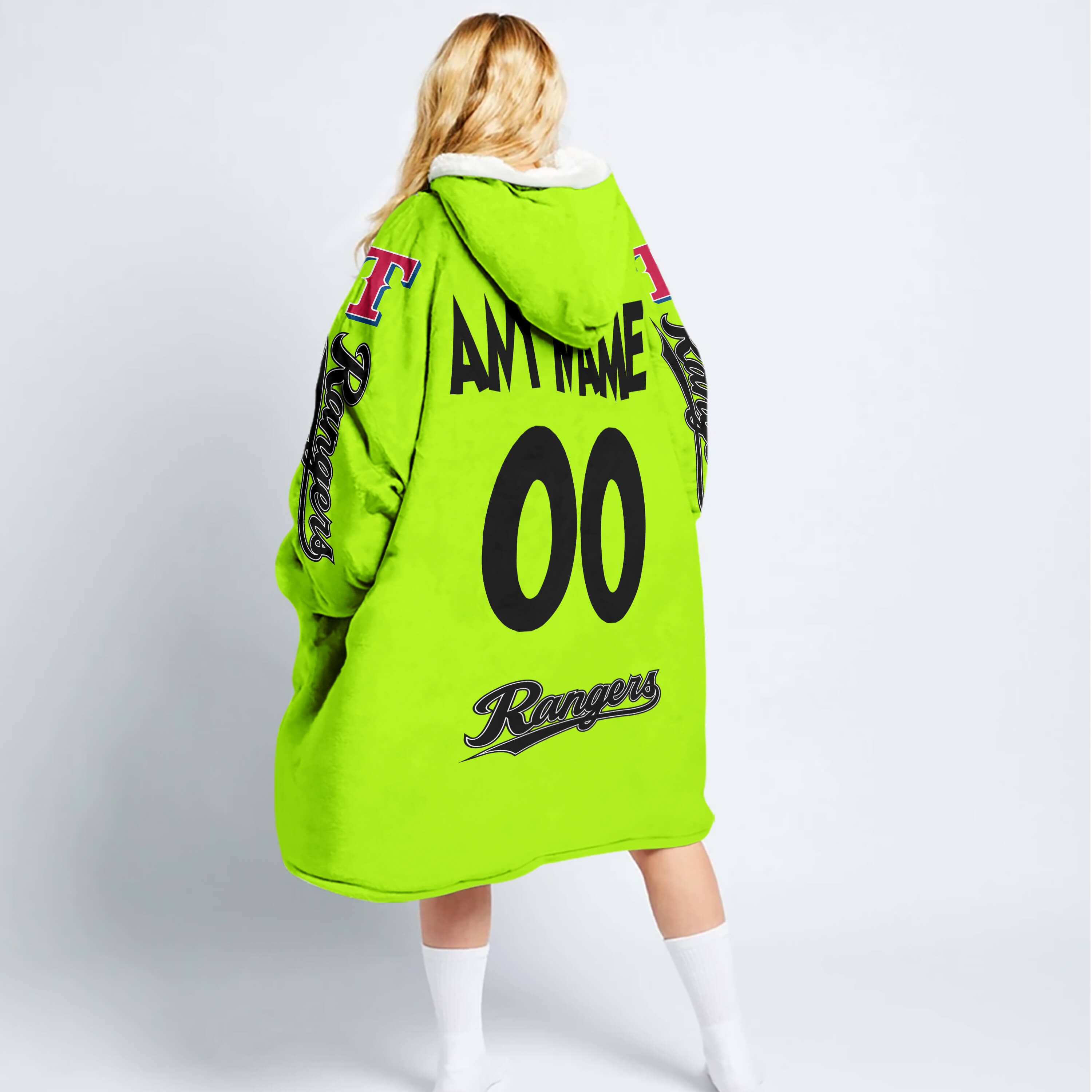 Grinch - Custom Name - Texas Rangers - Oodie Blanket - Image 2