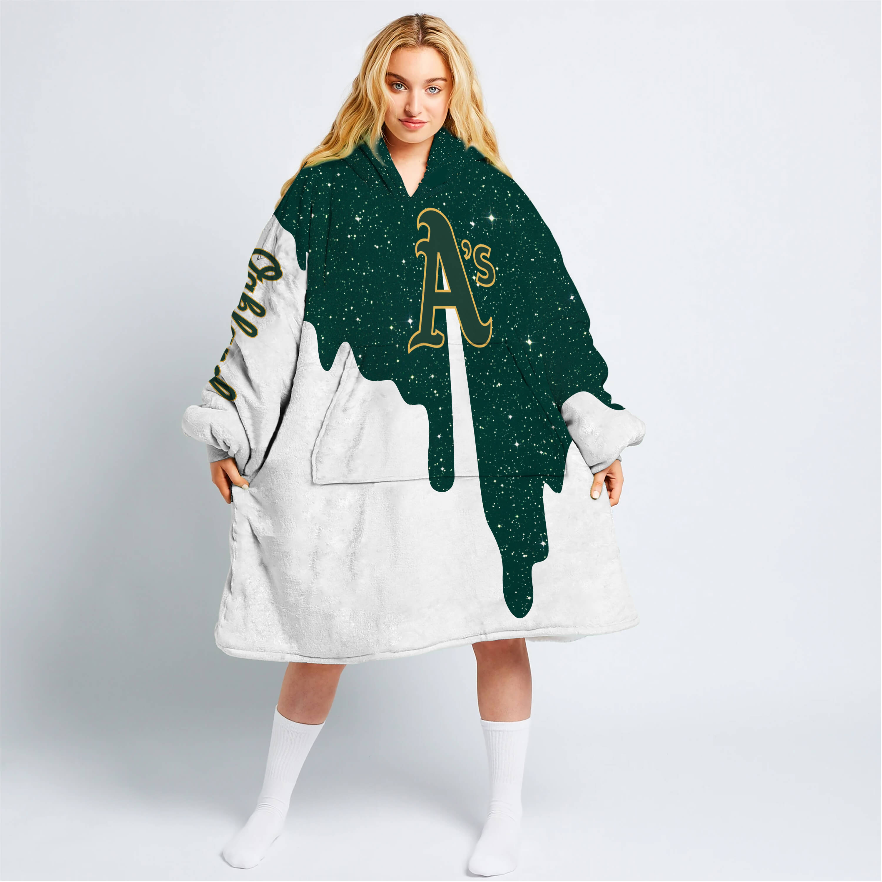 Limited Edition - Custom Name - Oakland Athletics - Oodie Blanket
