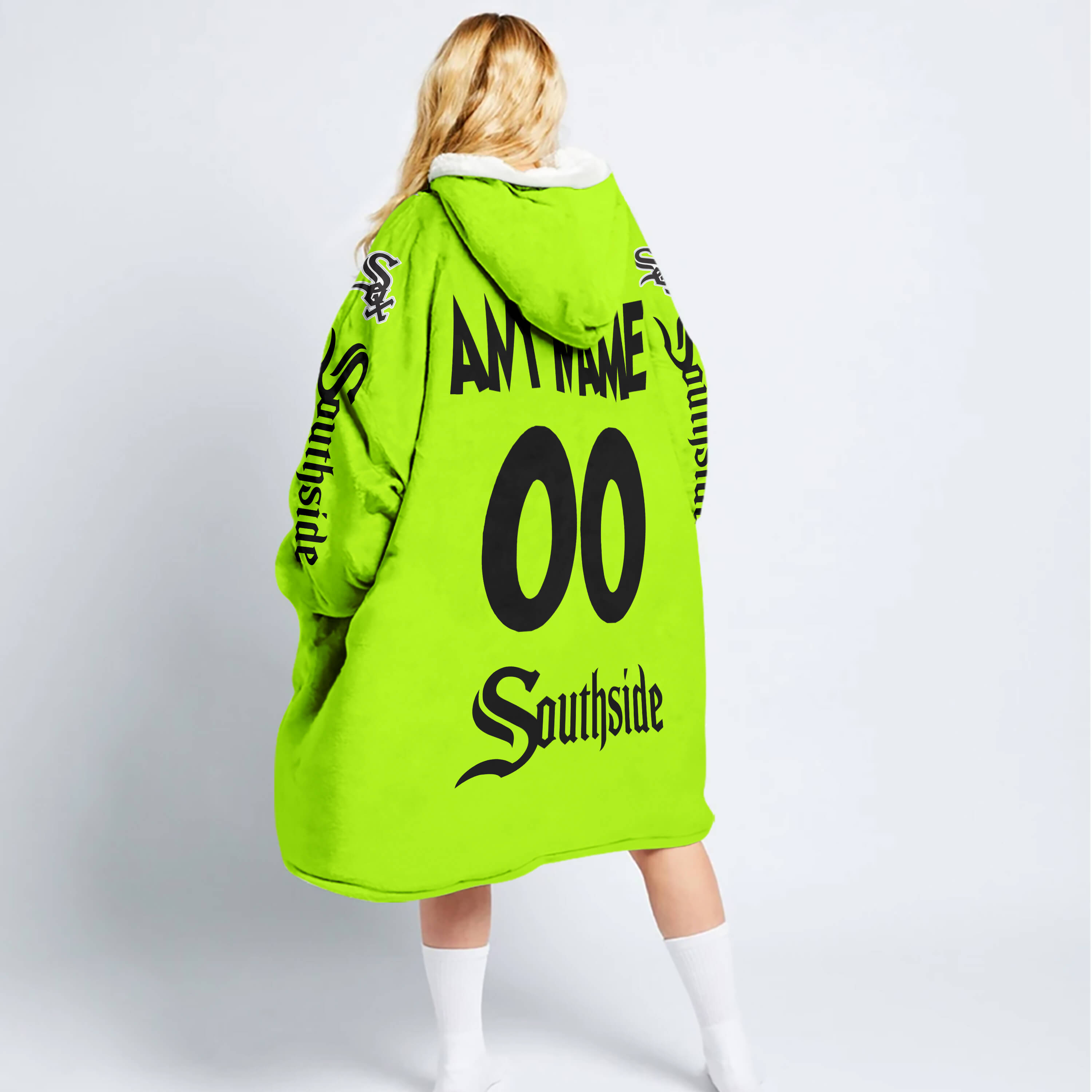 Grinch - Custom Name - Chicago White Sox - Oodie Blanket - Image 2