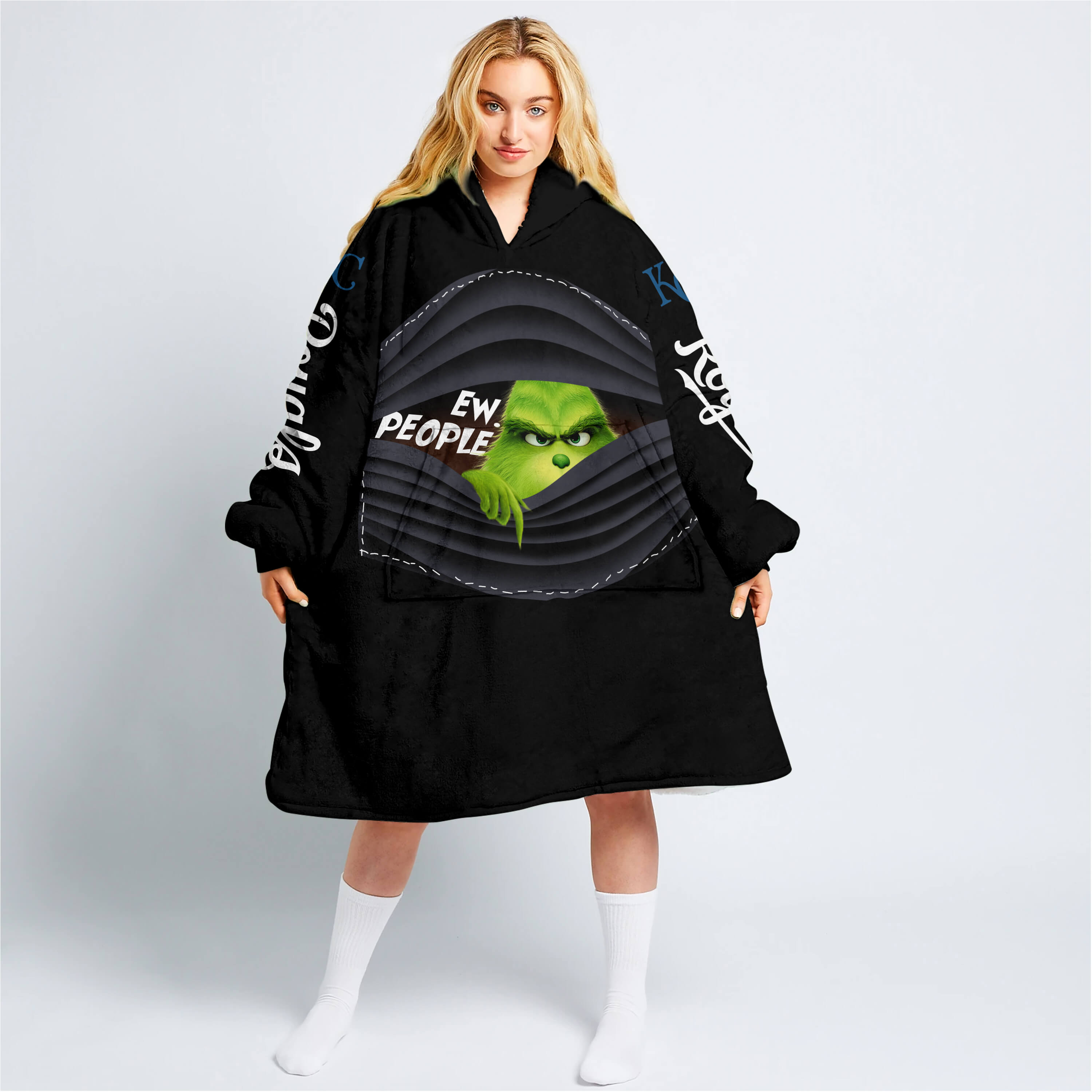Grinch - Ew People - Kansas City Royals - Oodie Blanket