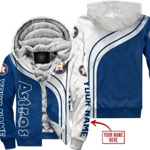Limited Edition Mlb  -  Custom Name  V2  -  Houston Astros - Fleece Zip Hoodie