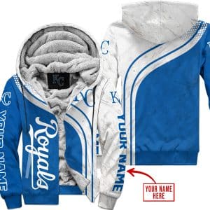 Limited Edition Mlb  -  Custom Name  V2  -  Kansas City Royals - Fleece Zip Hoodie