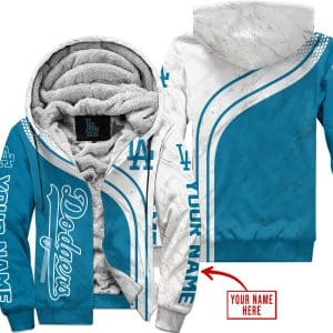 Limited Edition Mlb  -  Custom Name  V2  -  Los Angeles Dodgers - Fleece Zip Hoodie
