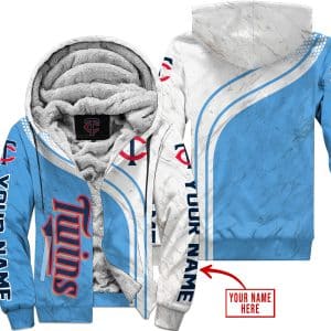 Limited Edition Mlb  -  Custom Name  V2  -  Minnesota Twins - Fleece Zip Hoodie