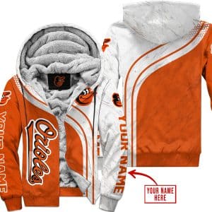 Limited Edition Mlb  -  Custom Name  V2  -  Baltimore Orioles - Fleece Zip Hoodie