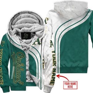 Limited Edition Mlb  -  Custom Name  V2  -  Oakland Athletics - Fleece Zip Hoodie
