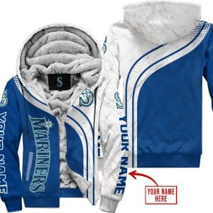 Limited Edition Mlb  -  Custom Name  V2  -  Seattle Mariners - Fleece Zip Hoodie