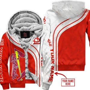 Limited Edition Mlb  -  Custom Name  V2  -  St. Louis Cardinals - Fleece Zip Hoodie
