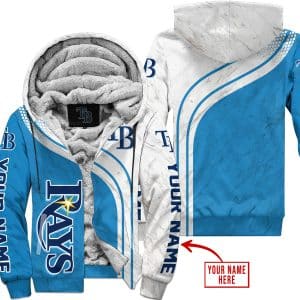 Limited Edition Mlb  -  Custom Name  V2  -  Tampa Bay Rays - Fleece Zip Hoodie