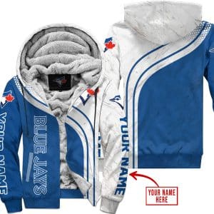 Limited Edition Mlb  -  Custom Name  V2  -  Toronto Blue Jays - Fleece Zip Hoodie