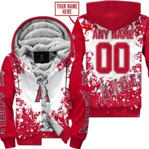 Limited Edition Mlb - Custom Name - Los Angeles Angels - Fleece Zip Hoodie