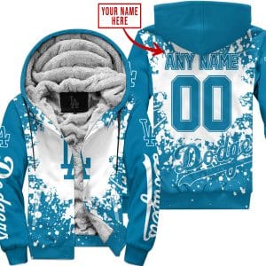 Limited Edition Mlb - Custom Name - Los Angeles Dodgers - Fleece Zip Hoodie