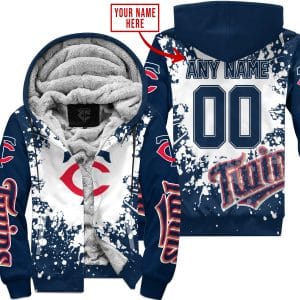 Limited Edition Mlb - Custom Name - Minnesota Twins - Fleece Zip Hoodie