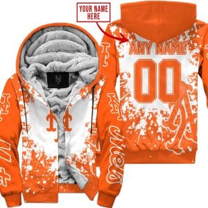 Limited Edition Mlb - Custom Name - New York Mets - Fleece Zip Hoodie