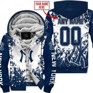 Limited Edition Mlb - Custom Name - New York Yankees - Fleece Zip Hoodie
