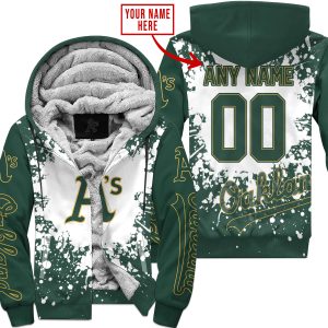 Limited Edition Mlb - Custom Name - Oakland Athletics - Fleece Zip Hoodie