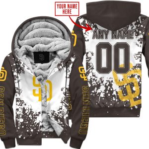 Limited Edition Mlb - Custom Name - San Diego Padres - Fleece Zip Hoodie
