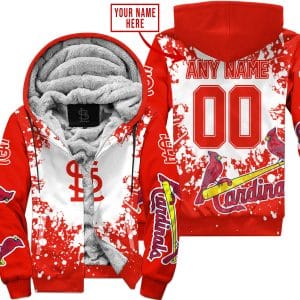 Limited Edition Mlb - Custom Name - St. Louis Cardinals - Fleece Zip Hoodie