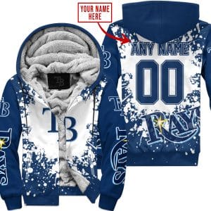 Limited Edition Mlb - Custom Name - Tampa Bay Rays - Fleece Zip Hoodie