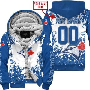 Limited Edition Mlb - Custom Name - Toronto Blue Jays - Fleece Zip Hoodie