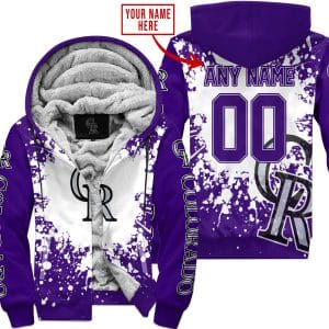 Limited Edition Mlb - Custom Name - Colorado Rockies - Fleece Zip Hoodie