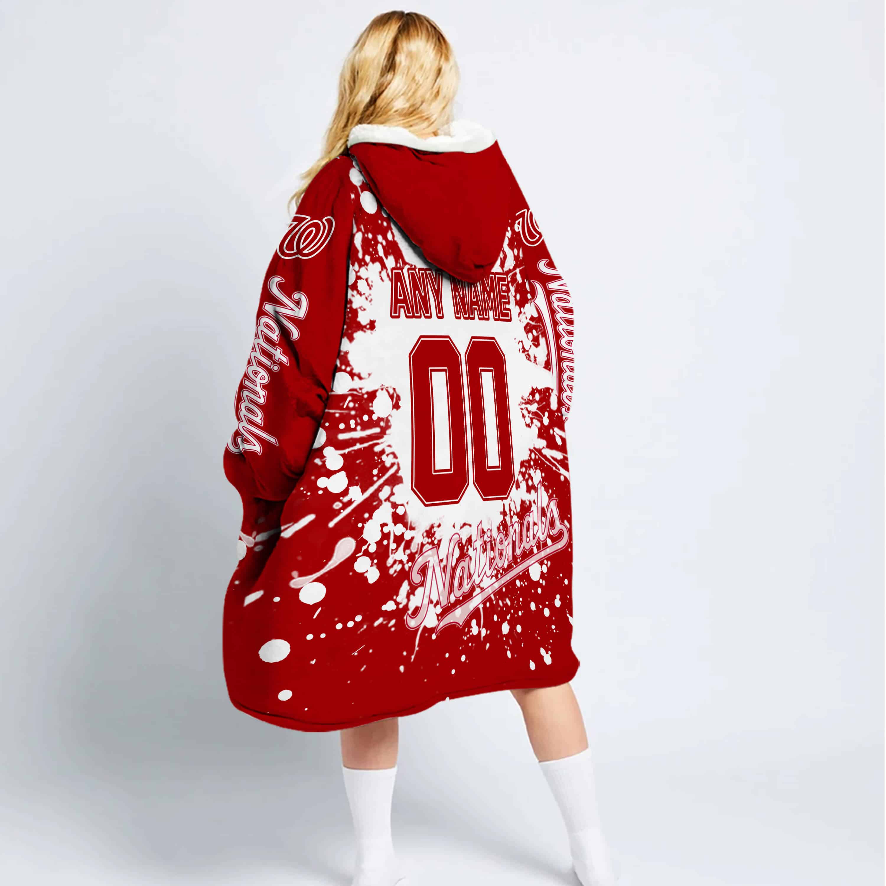 Limited Edition Mlb - Custom Name - Washington Nationals - Oodie Blanket - Image 6