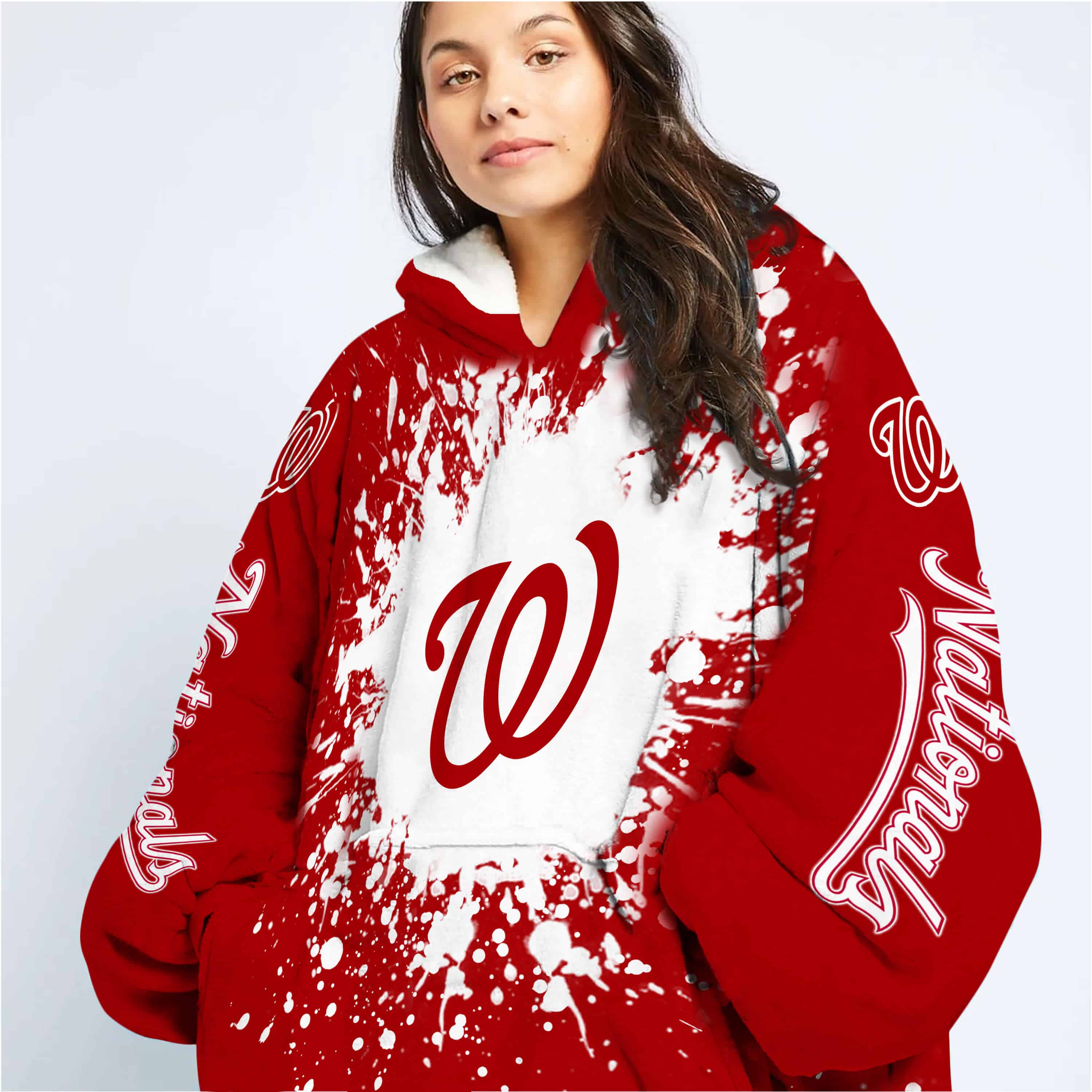 Limited Edition Mlb - Custom Name - Washington Nationals - Oodie Blanket - Image 2