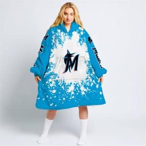 Limited Edition Mlb - Custom Name - Miami Marlins - Oodie Blanket