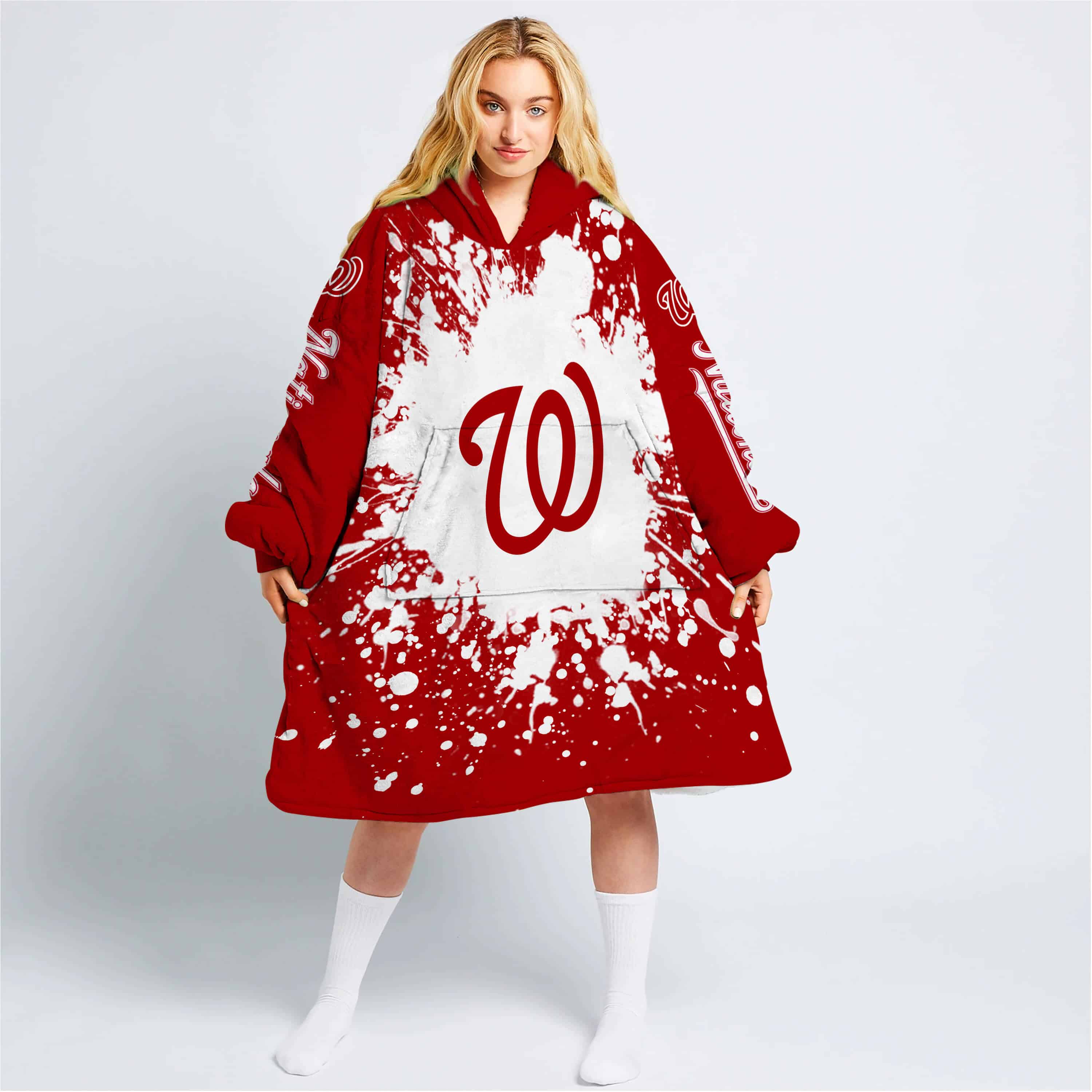 Limited Edition Mlb - Custom Name - Washington Nationals - Oodie Blanket