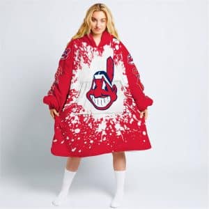 Limited Edition Mlb - Custom Name - Cleveland Indians - Oodie Blanket