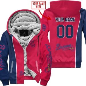 Limited Edition - Custom Name Mlb - Atlanta Braves - Fleece Zip Hoodie