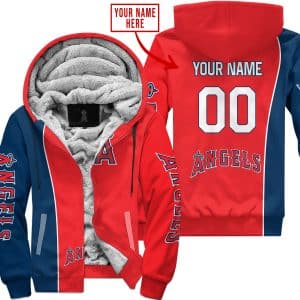 Limited Edition - Custom Name Mlb - Los Angeles Angels - Fleece Zip Hoodie