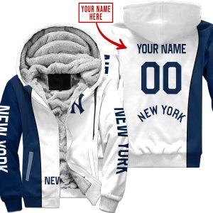 Limited Edition - Custom Name Mlb - New York Yankees - Fleece Zip Hoodie