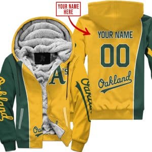 Limited Edition - Custom Name Mlb - Oakland Athletics - Fleece Zip Hoodie