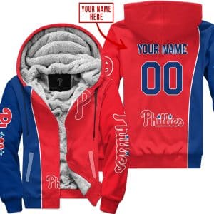 Limited Edition - Custom Name Mlb - Philadelphia Phillies - Fleece Zip Hoodie