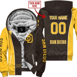 Limited Edition - Custom Name Mlb - San Diego Padres - Fleece Zip Hoodie