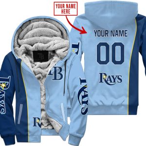 Limited Edition - Custom Name Mlb - Tampa Bay Rays - Fleece Zip Hoodie