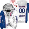 Limited Edition - Custom Name Mlb - Texas Rangers - Fleece Zip Hoodie