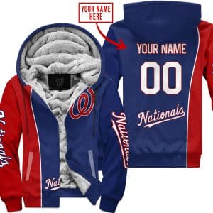 Limited Edition - Custom Name Mlb - Washington Nationals  - Fleece Zip Hoodie