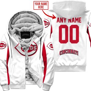 Mlb - Limited Edition - Custom Name V1 - Cincinnati Reds - Fleece Zip Hoodie