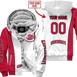 Limited Edition - Custom Name Mlb - Cincinnati Reds - Fleece Zip Hoodie