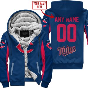 Mlb - Limited Edition - Custom Name V1 - Minnesota Twins - Fleece Zip Hoodie