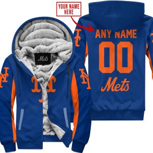 Mlb - Limited Edition - Custom Name V1 - New York Mets - Fleece Zip Hoodie