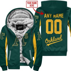 Mlb - Limited Edition - Custom Name V1 - Oakland Athletics - Fleece Zip Hoodie