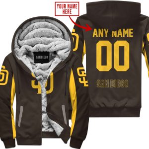 Mlb - Limited Edition - Custom Name V1 - San Diego Padres - Fleece Zip Hoodie