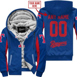 Mlb - Limited Edition - Custom Name V1 - Texas Rangers - Fleece Zip Hoodie
