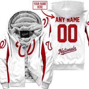Mlb - Limited Edition - Custom Name V1 - Washington Nationals - Fleece Zip Hoodie