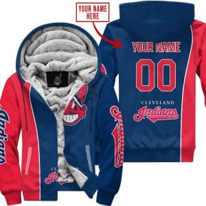 Limited Edition - Custom Name Mlb - Cleveland Indians - Fleece Zip Hoodie