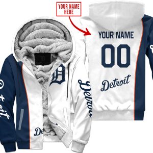 Limited Edition - Custom Name Mlb - Detroit Tigers - Fleece Zip Hoodie