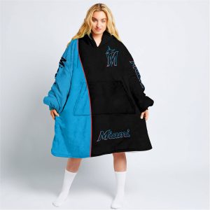 Limited Edition - Custom Name Mlb - Miami Marlins - Oodie Blanket